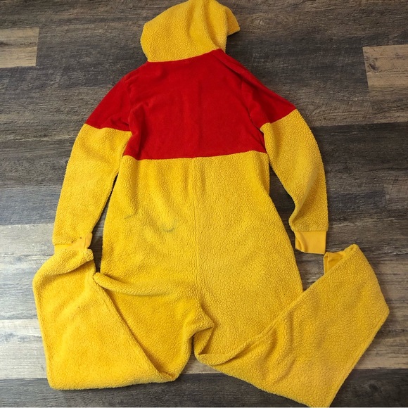 Disney Winnie the Pooh Hooded Zip Costume Adult One Piece Pajamas no size S-M - Picture 9 of 9